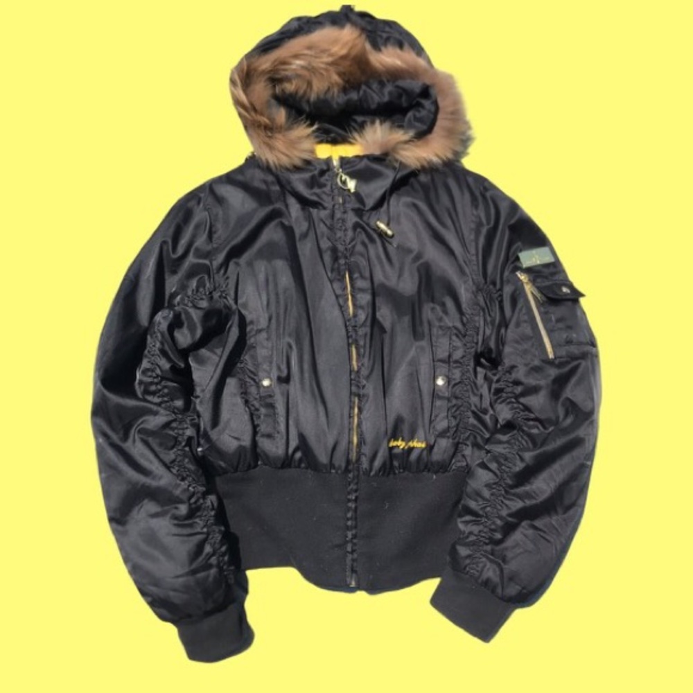 Vintage Baby Phat Puffer Bomber Fur Hood Jacket